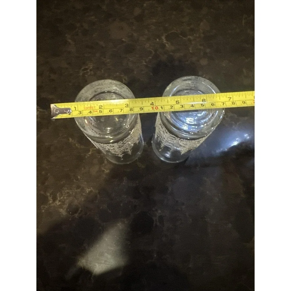 Vintage Frosted White Pine Tree Highball Glasses Set of 2 Winter Forest Tumblers